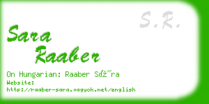 sara raaber business card